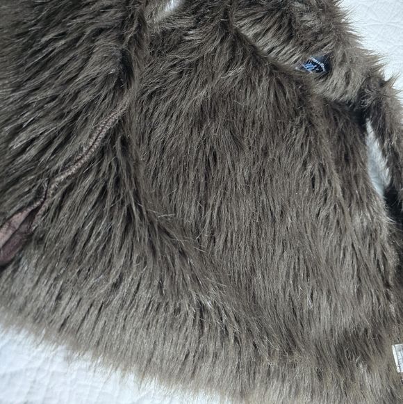 Vintage Y2K Urban Behavior Brown Faux Fur Suede Embroidered Vest Gilet - Picture 12 of 14